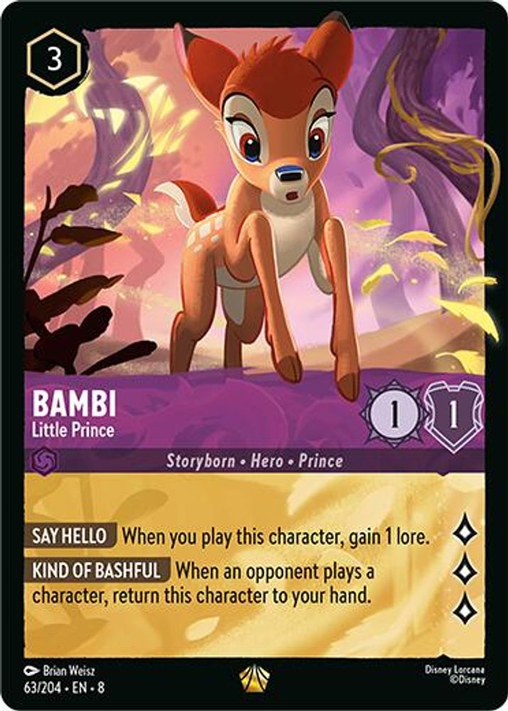 Bambi - Little Prince 63/204 Legendary Reign of Jafar Lorcana Near Mint