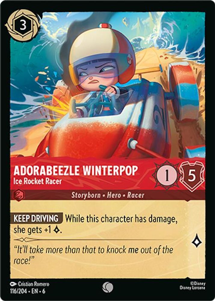 Adorabeezle Winterpop - Ice Rocket Racer 116/204 Common Azurite Sea Lorcana NM