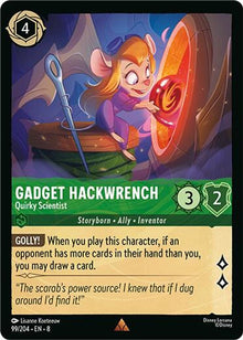 Gadget Hackwrench - Quirky Scientist 99/204 Rare Reign of Jafar Lorcana NM