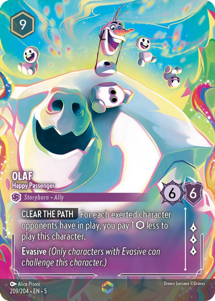 Olaf - Happy Passenger (Enchanted) 209/204 Shimmering Skies Lorcana Holo NM