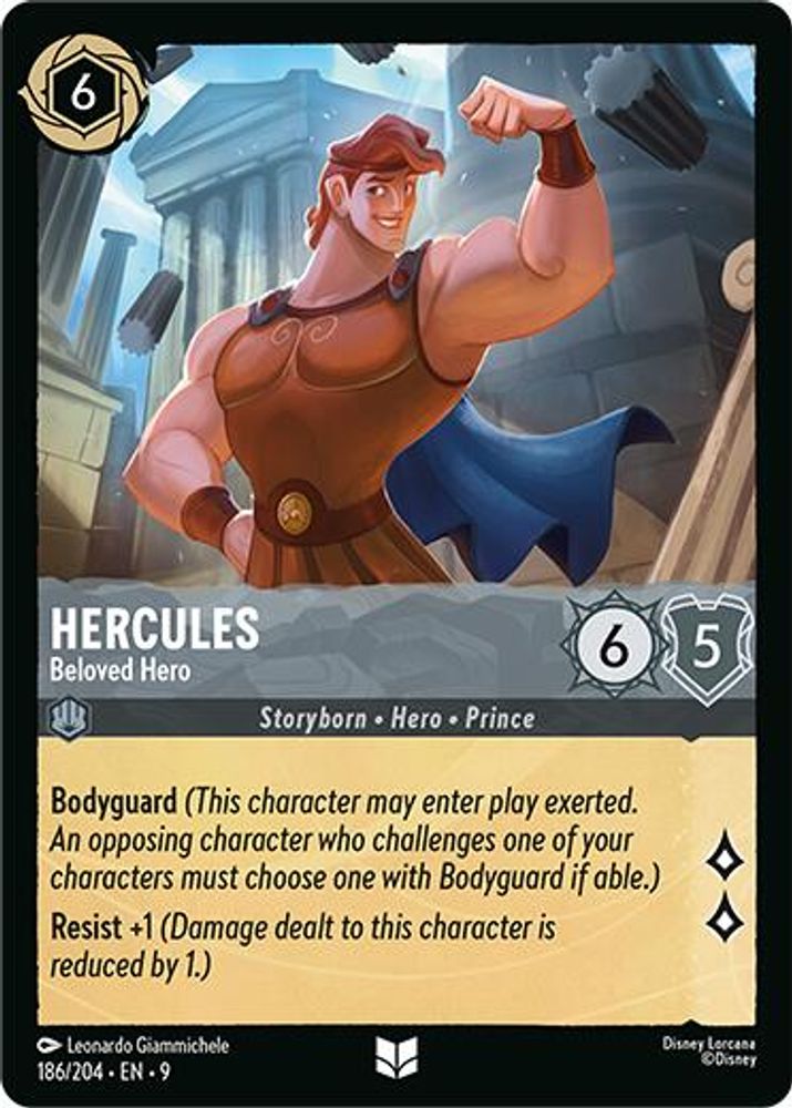 Hercules - Beloved Hero 186/204 Uncommon Fabled Lorcana Near Mint