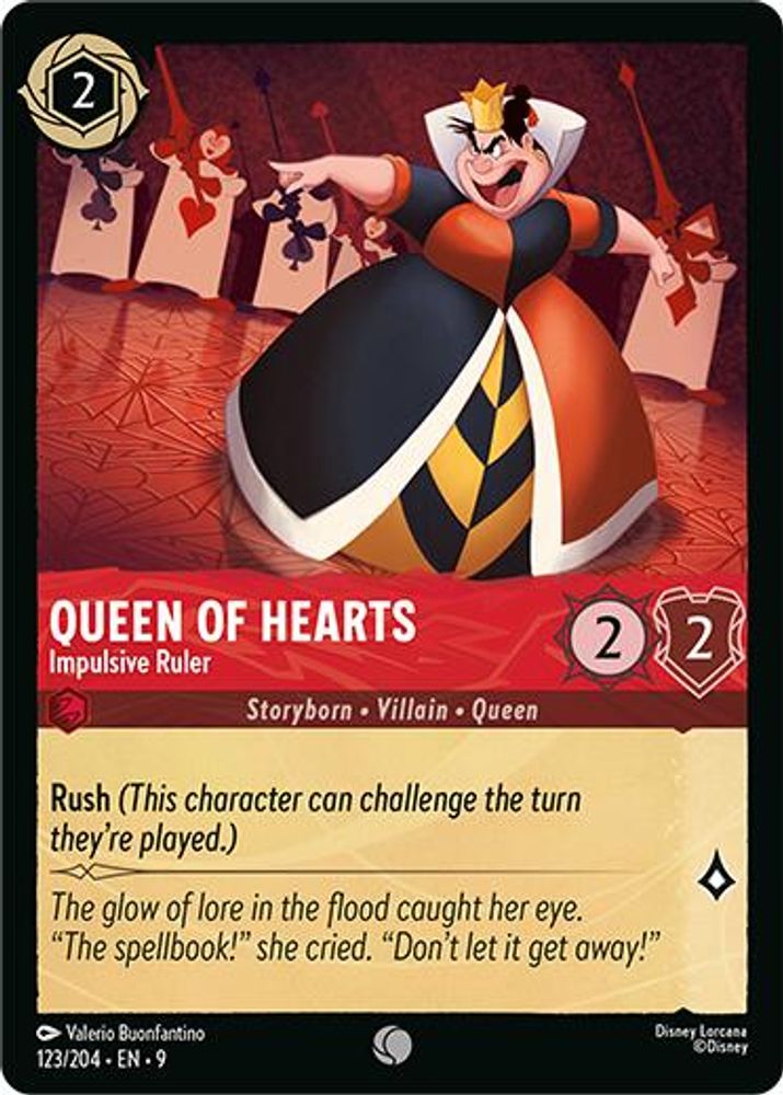 Queen of Hearts - Impulsive Ruler 123/204 Common Fabled Lorcana Near Mint