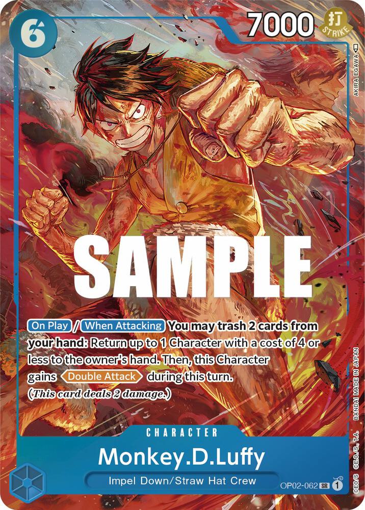 Monkey.D.Luffy (062) (Alternate Art) OP02-062 Paramount War One Piece Foil NM