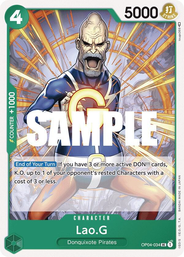 Lao.G OP04-034 Uncommon Kingdoms of Intrigue One Piece Near Mint