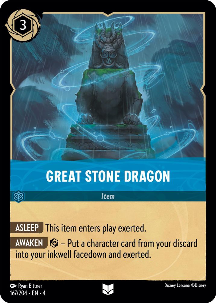 Great Stone Dragon 167/204 Uncommon Ursula's Return Lorcana Near Mint