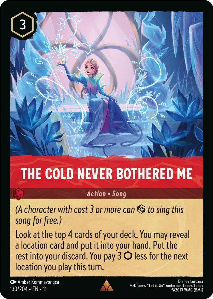 The Cold Never Bothered Me 130/204 Rare Winterspell Lorcana Near Mint