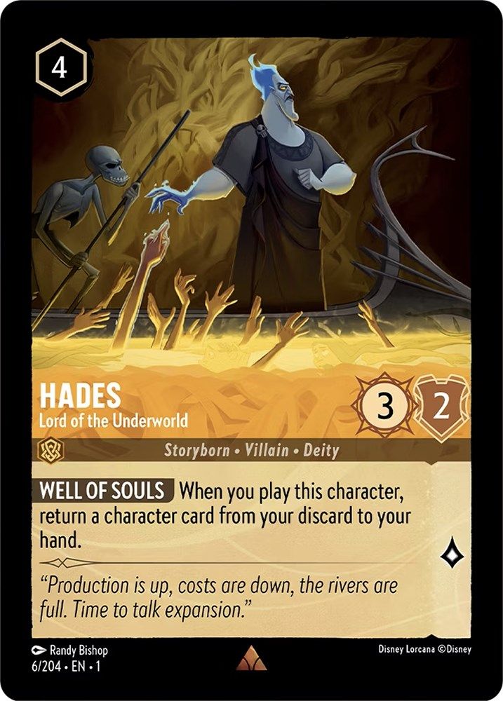 Hades - Lord of the Underworld 6/204 Rare The First Chapter Lorcana Near Mint