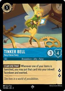Tinker Bell - Very Clever Fairy 157/204 Super Rare Into the Inklands Lorcana NM
