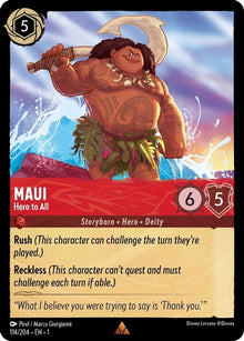 Maui - Hero to All 114/204 Rare The First Chapter Lorcana Near Mint