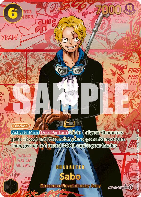 Sabo (120) (Red Super Alternate Art) OP13-120 Carrying On His Will One Piece Foil NM