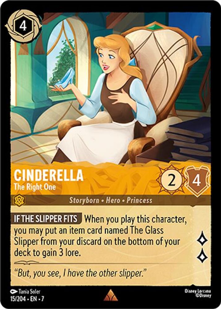 Cinderella - The Right One 15/204 Rare Archazia's Island Lorcana Near Mint