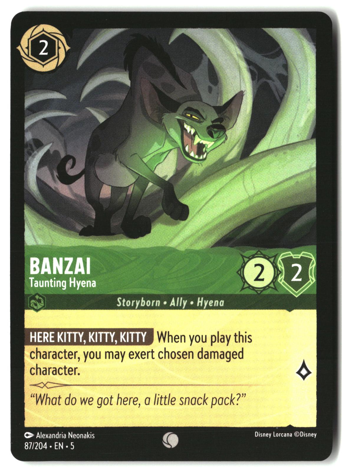 Banzai - Taunting Hyena 87/204 Common Shimmering Skies Lorcana Lightly Played