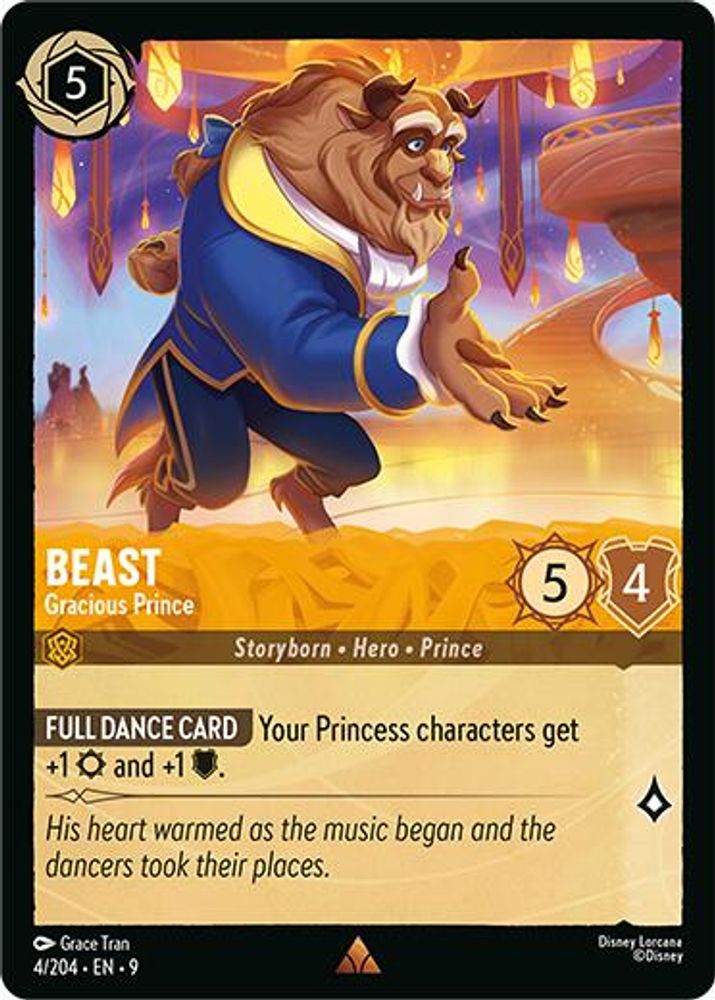 Beast - Gracious Prince 4/204 Rare Fabled Lorcana Near Mint