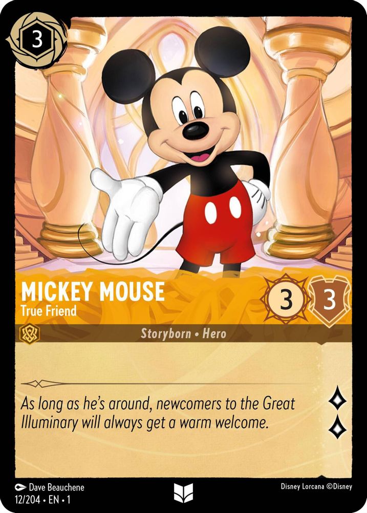 Mickey Mouse - True Friend 12/204 Uncommon The First Chapter Lorcana Near Mint