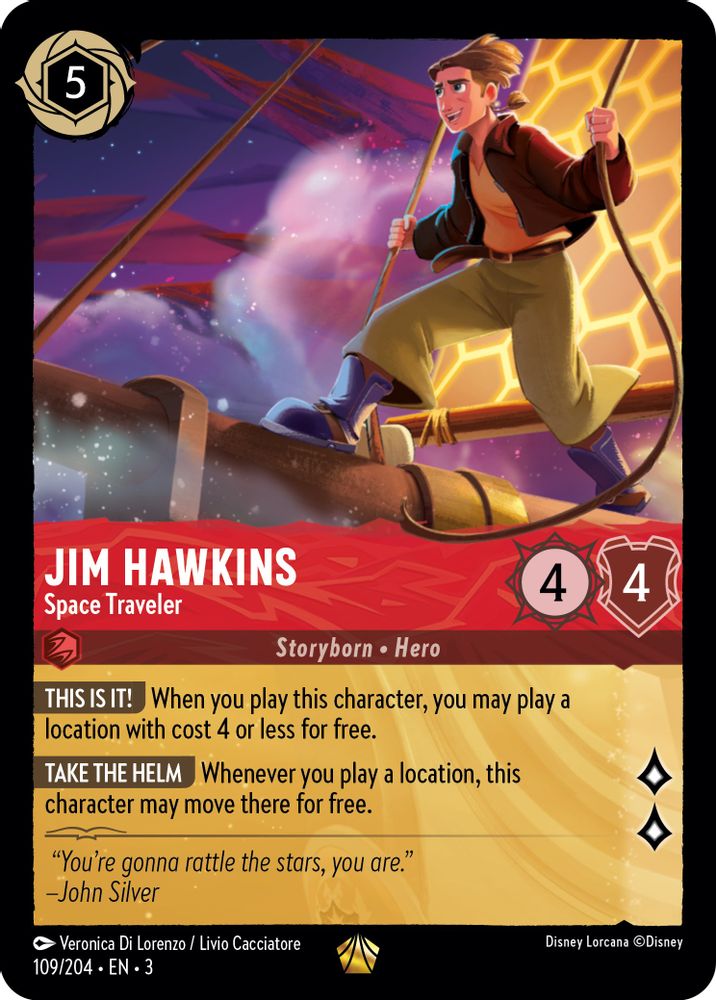 Jim Hawkins - Space Traveler 109/204 Legendary Into the Inklands Lorcana NM