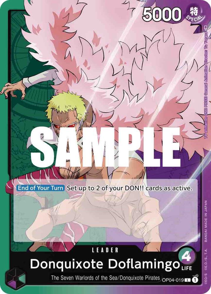 Donquixote Doflamingo (019) OP04-019 Leader Kingdoms of Intrigue One Piece NM