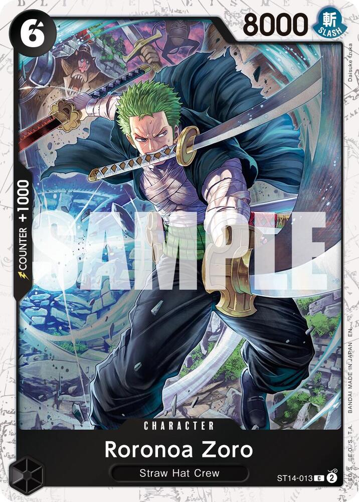 Roronoa Zoro (Pirate Foil) ST14-013 Premium Booster -The Best- Vol. 2 One Piece NM