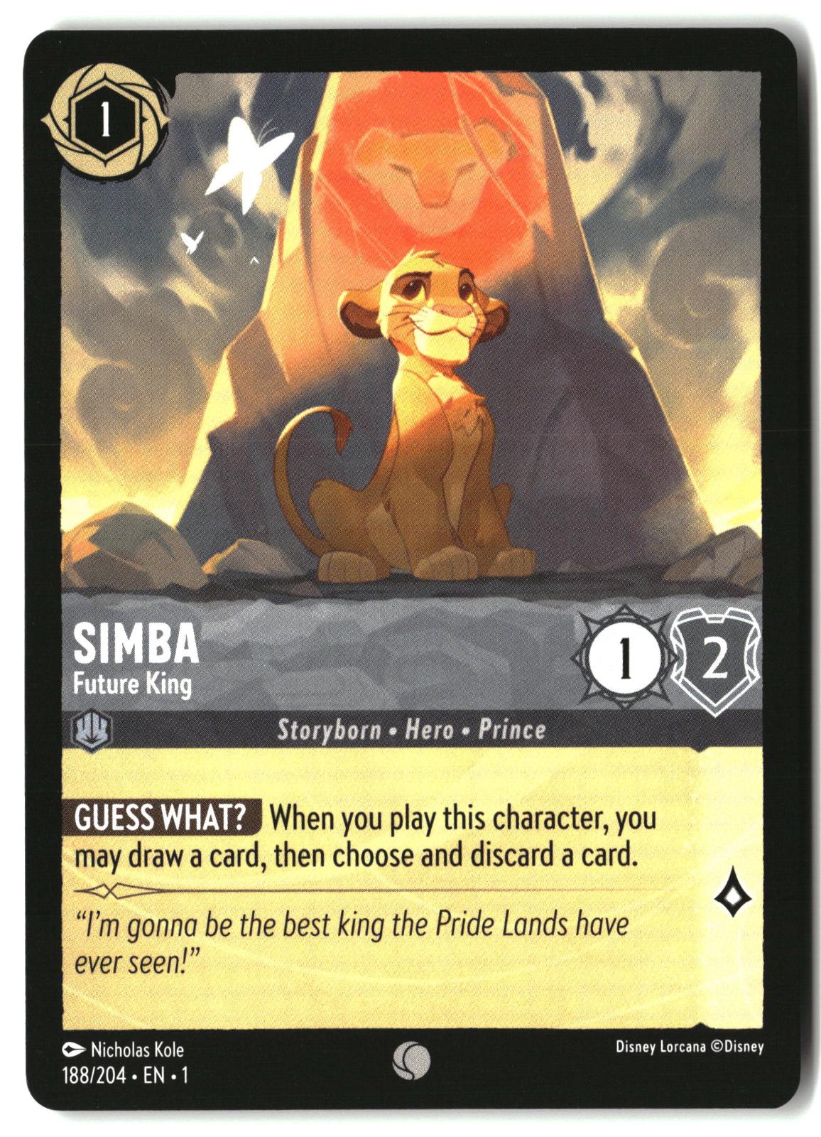 Simba - Future King 188/204 Common The First Chapter Lorcana Lightly Played