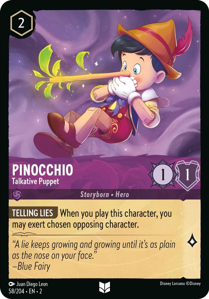 Pinocchio - Talkative Puppet 58/204 Uncommon Rise of the Floodborn Lorcana NM