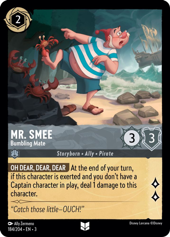 Mr. Smee - Bumbling Mate 184/204 Uncommon Into the Inklands Lorcana Near Mint