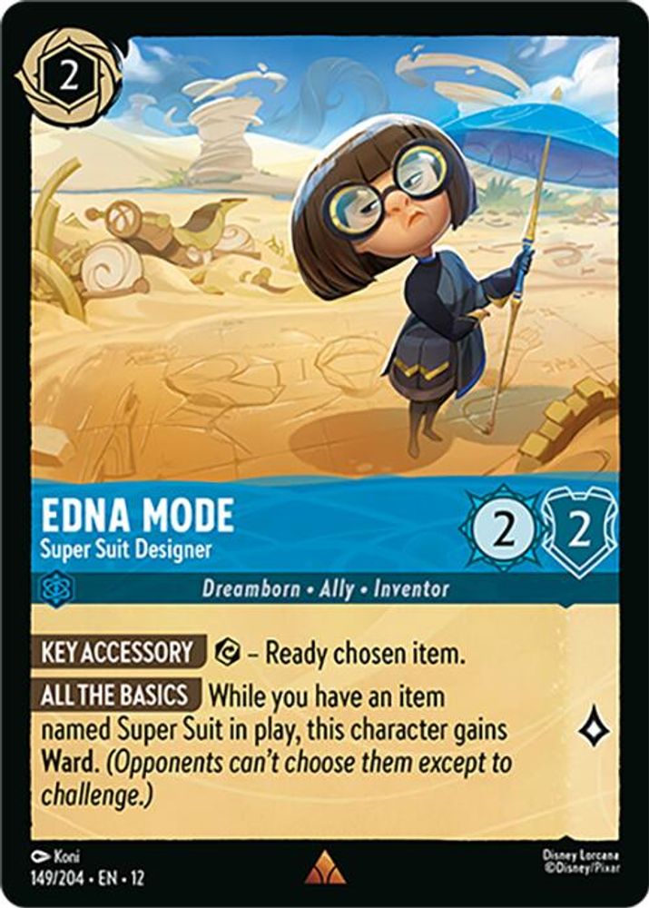 Edna Mode - Super Suit Designer 149/204 Rare Wilds Unknown Lorcana Near Mint