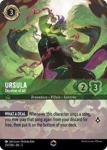 Ursula - Deceiver of All (Enchanted) 212/204 Into the Inklands Lorcana Holo NM