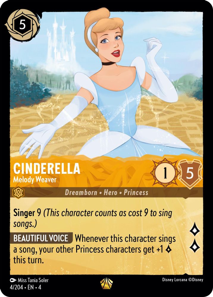 Cinderella - Melody Weaver 4/204 Legendary Ursula's Return Lorcana Near Mint