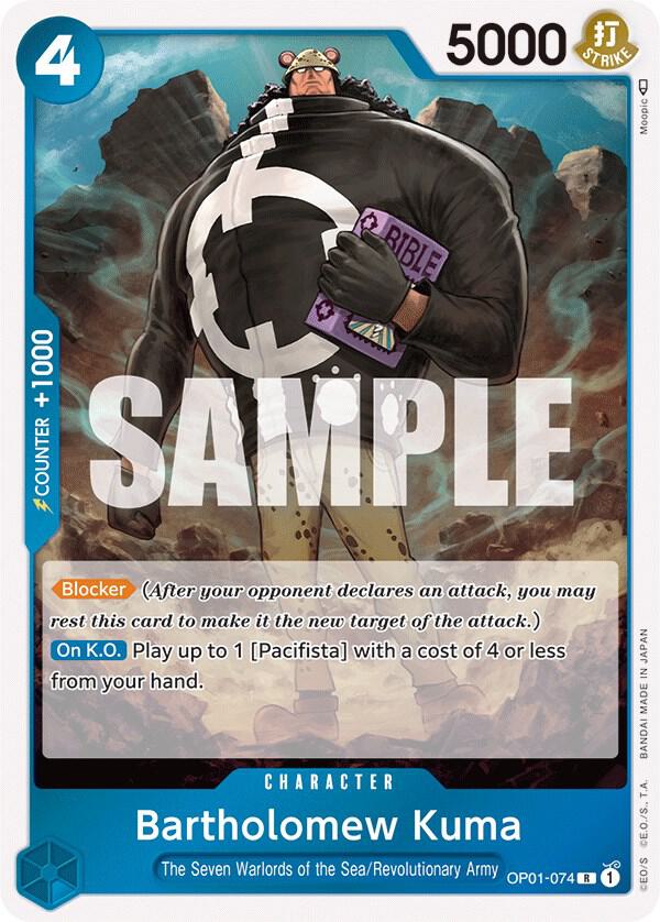 Bartholomew Kuma OP01-074 Rare Romance Dawn One Piece Foil Near Mint