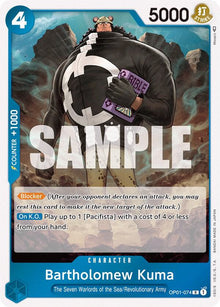 Bartholomew Kuma OP01-074 Rare Romance Dawn One Piece Foil Near Mint
