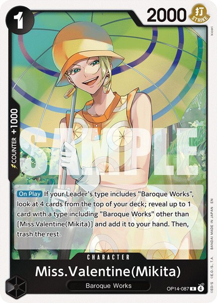 Miss.Valentine(Mikita) OP14-087 Rare The Azure Sea's Seven One Piece Foil NM