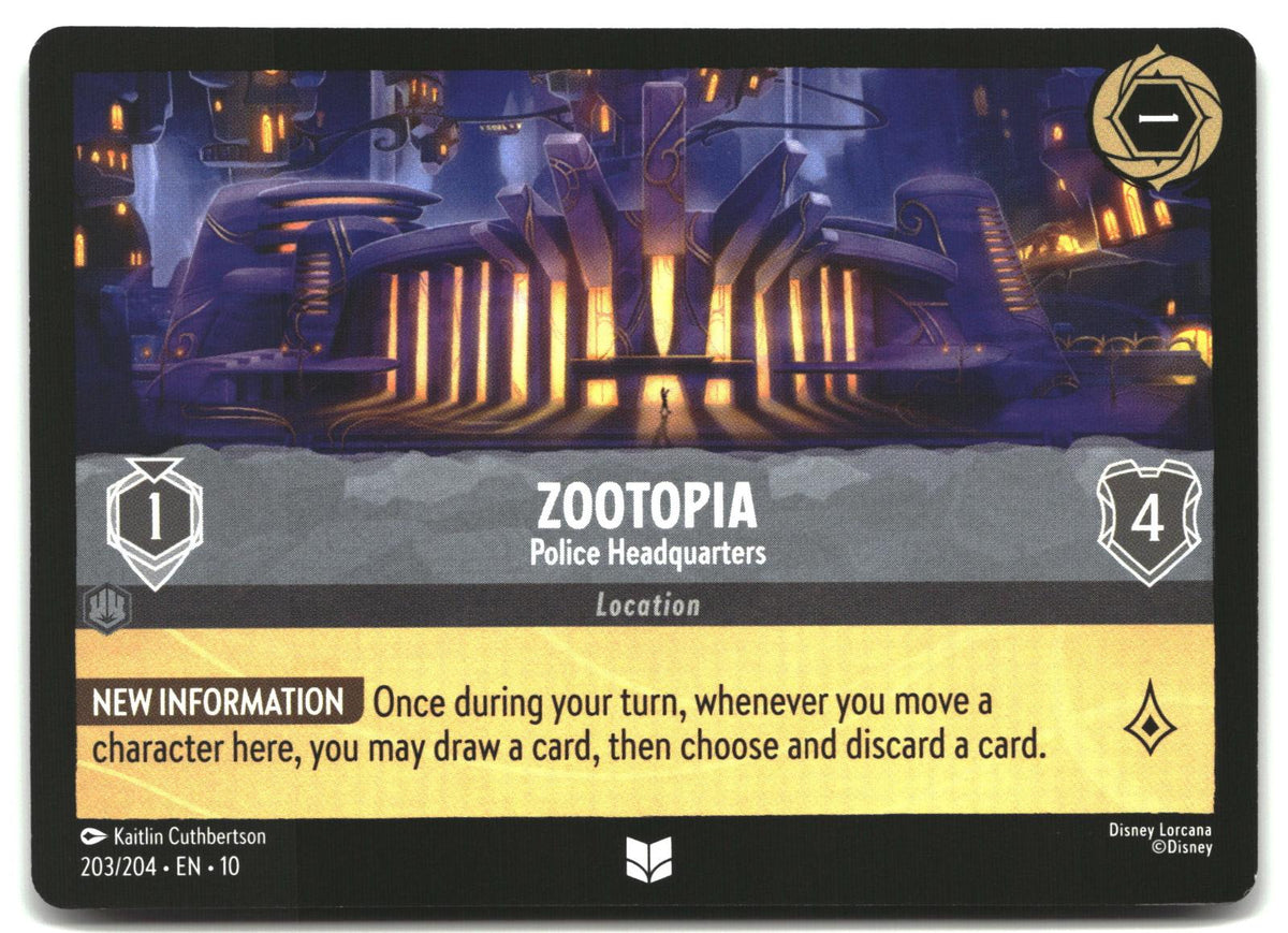 Zootopia - Police Headquarters 203/204 Uncommon Whispers in the Well Lorcana LP