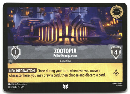 Zootopia - Police Headquarters 203/204 Uncommon Whispers in the Well Lorcana LP