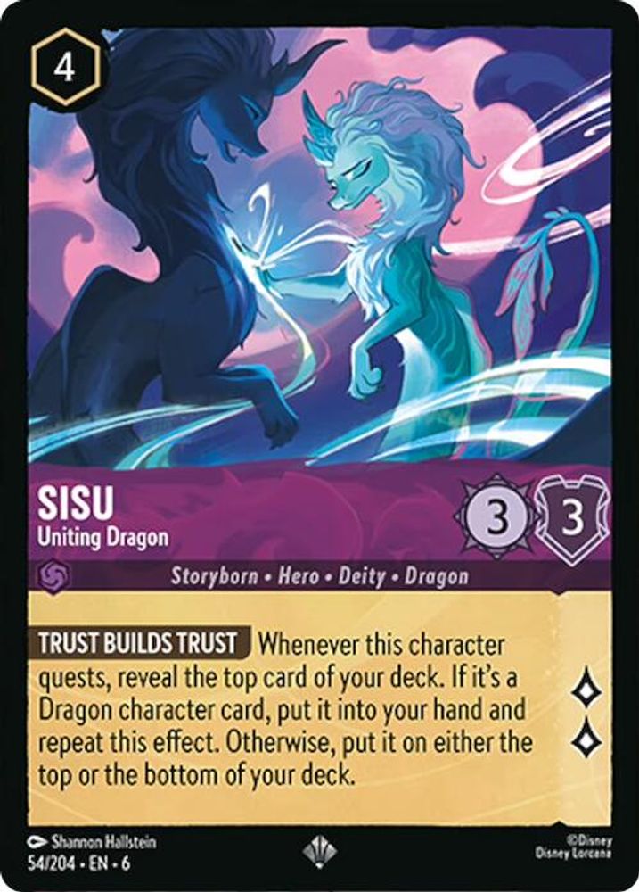 Sisu - Uniting Dragon 54/204 Super Rare Azurite Sea Lorcana Near Mint
