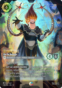 Syndrome - Out for Revenge (Enchanted) 238/204 Wilds Unknown Lorcana Holo NM