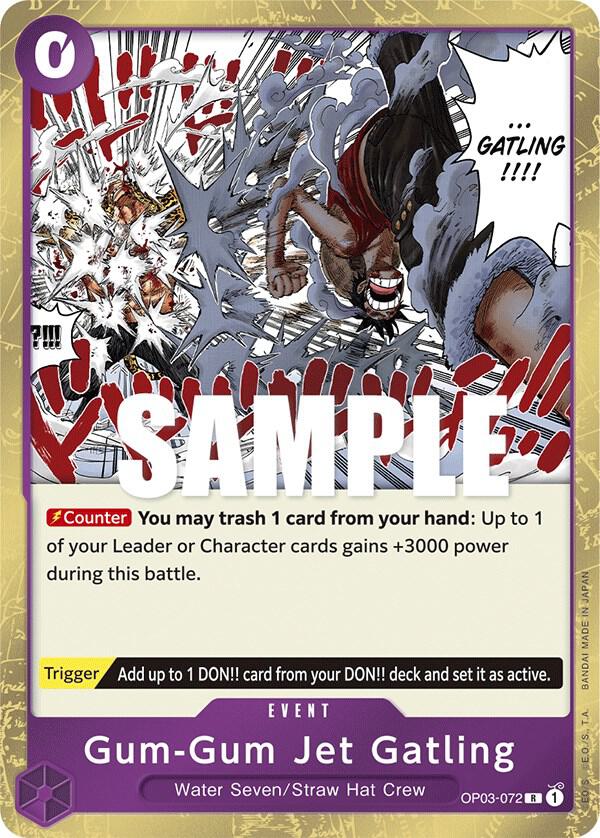 Gum-Gum Jet Gatling OP03-072 Rare Pillars of Strength One Piece Foil Near Mint