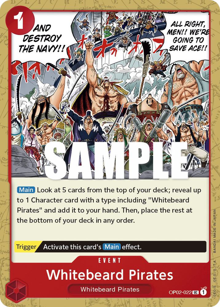 Whitebeard Pirates OP02-022 Uncommon Paramount War One Piece Near Mint