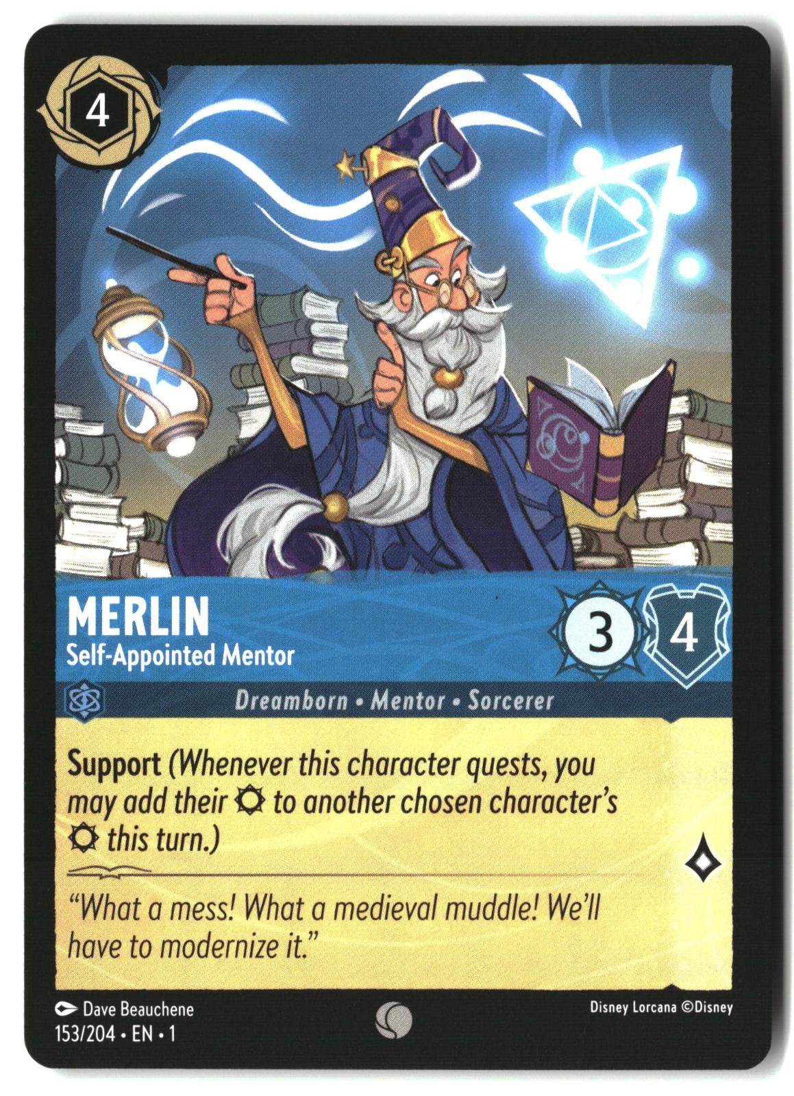 Merlin - Self-Appointed Mentor 153/204 Common The First Chapter Lorcana LP