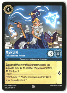 Merlin - Self-Appointed Mentor 153/204 Common The First Chapter Lorcana LP
