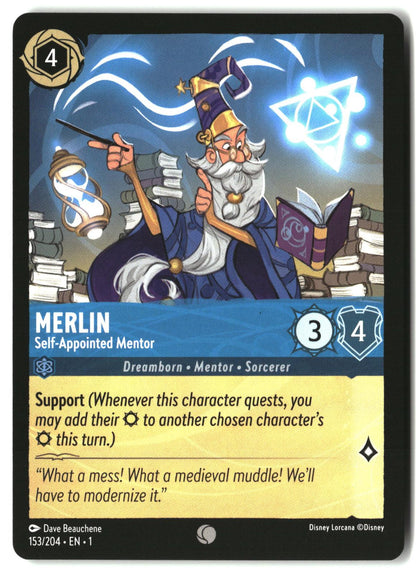 Merlin - Self-Appointed Mentor 153/204 Common The First Chapter Lorcana LP