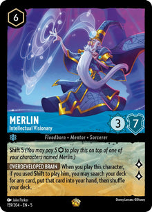 Merlin - Intellectual Visionary 159/204 Legendary Shimmering Skies Lorcana NM