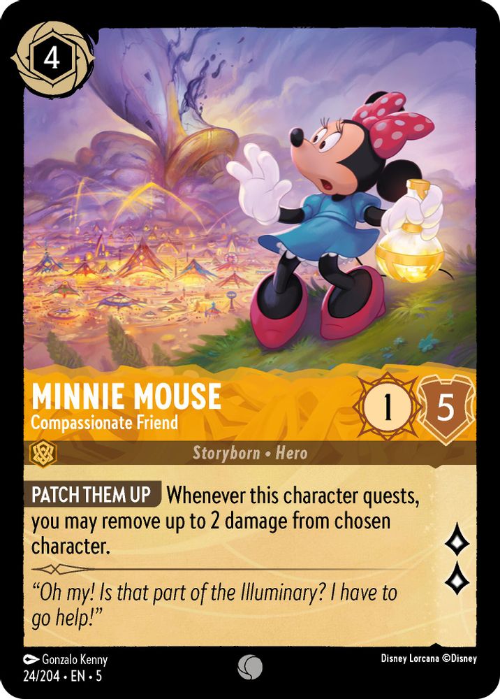 Minnie Mouse - Compassionate Friend 24/204 Common Shimmering Skies Lorcana NM