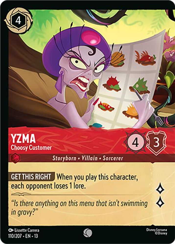 Yzma - Choosy Customer (Foil) 110/204 Attack of the Vine! Lorcana Cold Foil NM