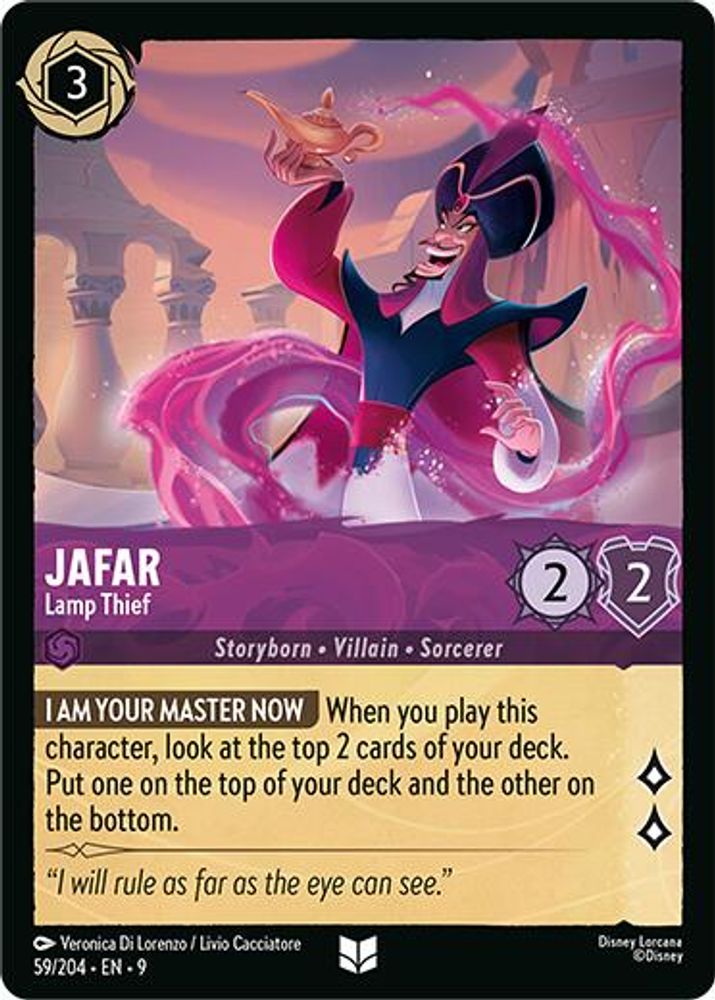 Jafar - Lamp Thief 59/204 Uncommon Fabled Lorcana Near Mint