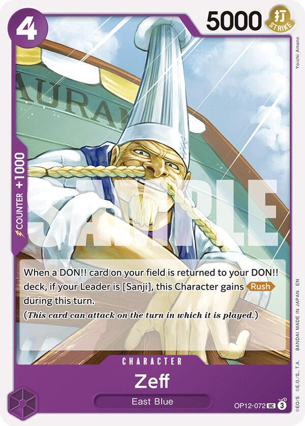Zeff OP12-072 Uncommon Legacy of the Master One Piece Near Mint