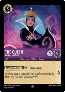 The Queen - Wicked and Vain 56/204 Super Rare The First Chapter Lorcana NM