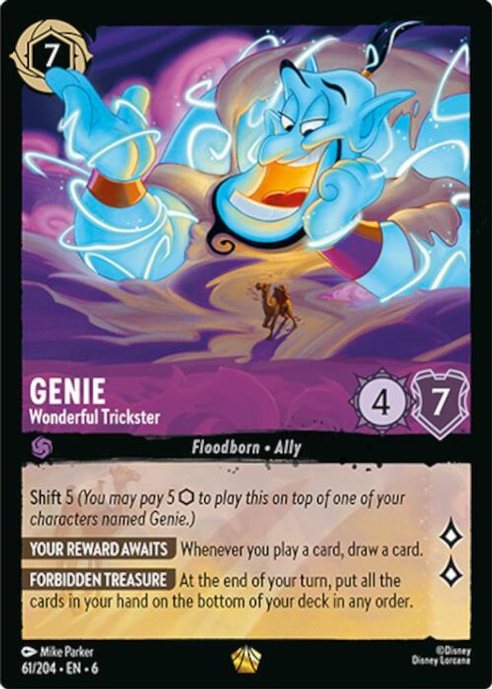 Genie - Wonderful Trickster 61/204 Legendary Azurite Sea Lorcana Near Mint
