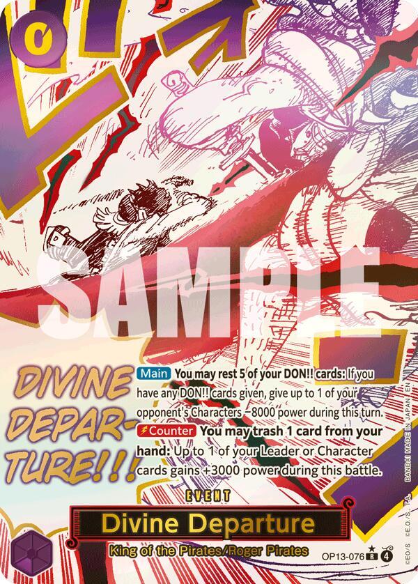 Divine Departure (Alternate Art) OP13-076 Carrying On His Will One Piece Foil NM