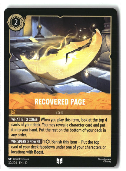 Recovered Page 30/204 Uncommon Whispers in the Well Lorcana Lightly Played