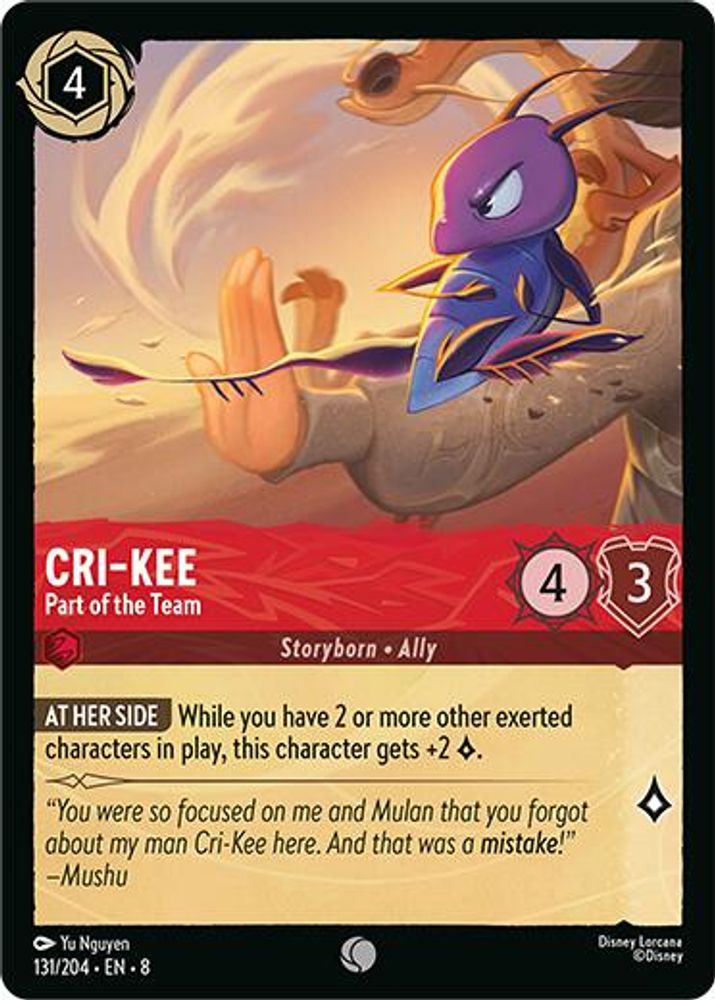 Cri-Kee - Part of the Team 131/204 Common Reign of Jafar Lorcana Near Mint