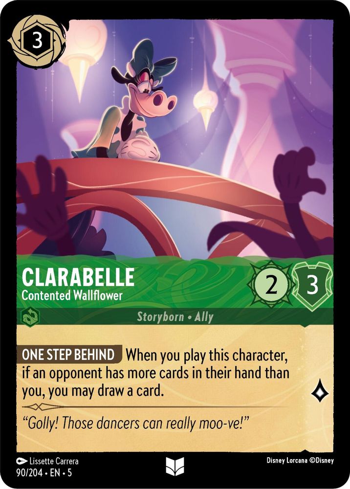 Clarabelle - Contented Wallflower 90/204 Uncommon Shimmering Skies Lorcana NM
